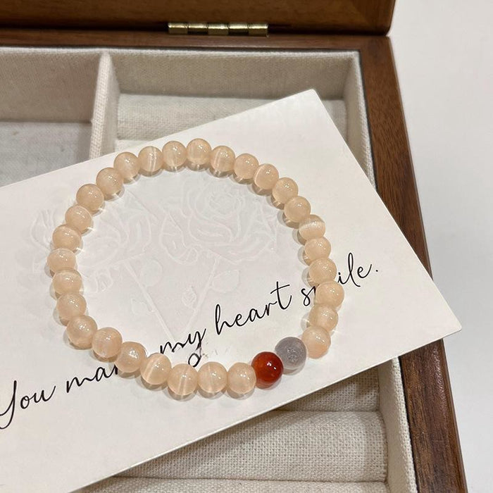 Wholesale Stacked Hand String Round Bead Zirconia Elastic Rope Versatile High Beauty Clavicle Chain