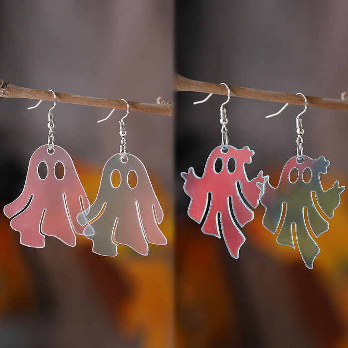 Wholesale  Cute Ghost Ghost Funny Laser Acrylic Pendant Earrings Acrylic Gothic Earrings