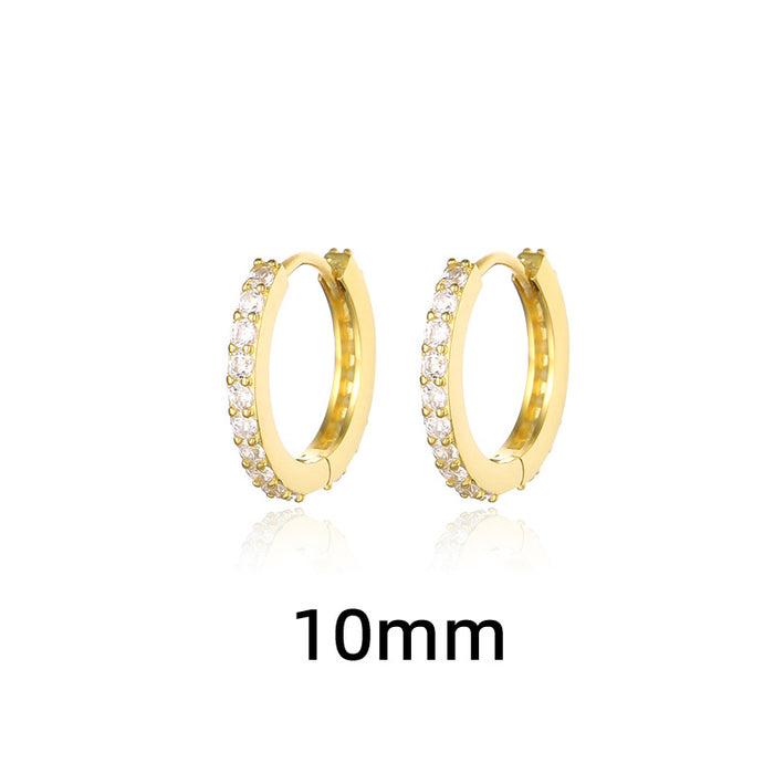 Wholesale Full diamond earrings, fashionable and classic circle zircon earrings, layered and worn