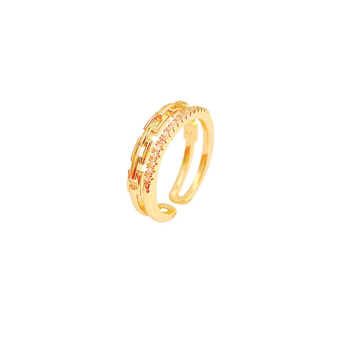 Wholesale Double-Layer Micro-Pavé Zircon Ring