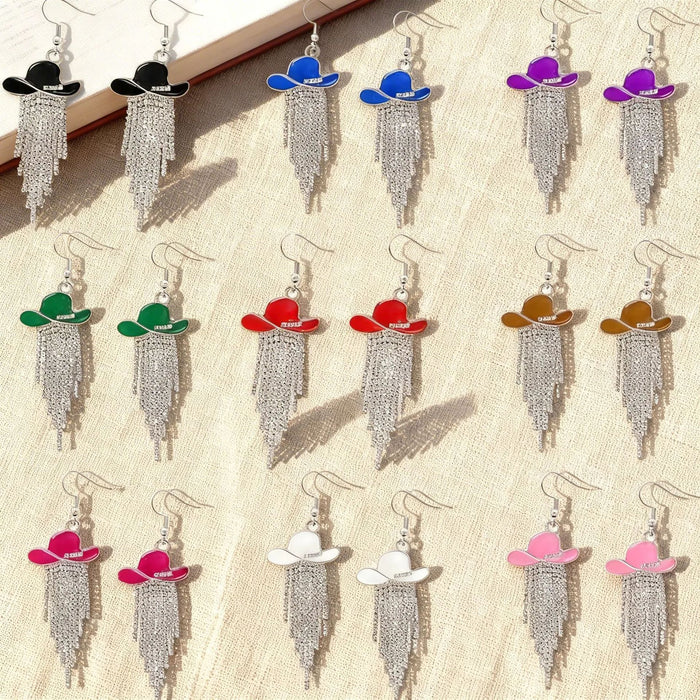 Wholesale Alloy Electroplated Fringe Earrings Geometric Shape Fashion Accessory MOQ≥2
