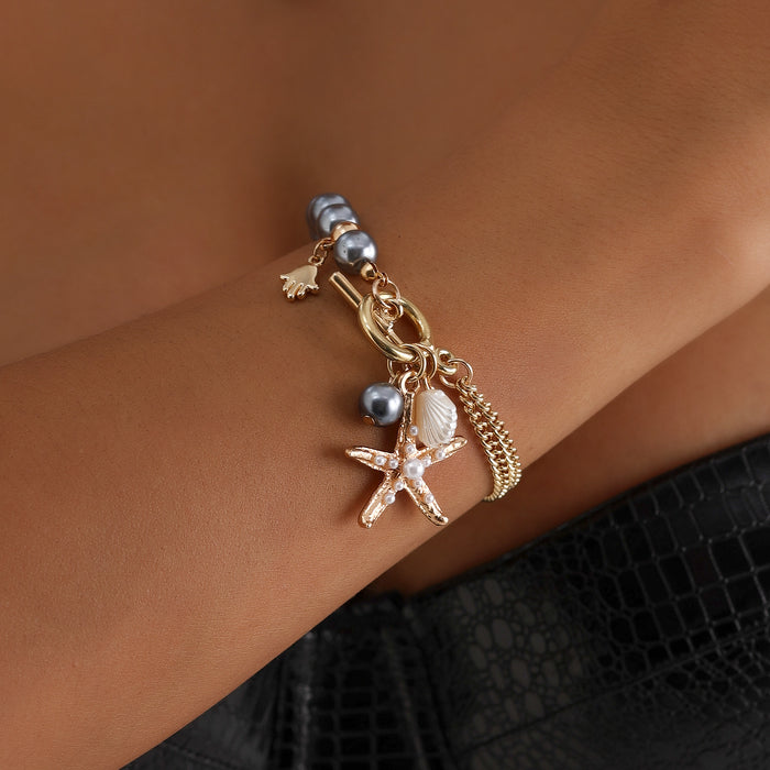 Wholesale Starfish Hand Palm Clavicle Necklace