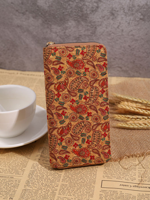 Wholesale PU Multi-function Bohemian Wallet Wood Grain Multi-card Slots Women's Wallet JDC-WT-HuLi001