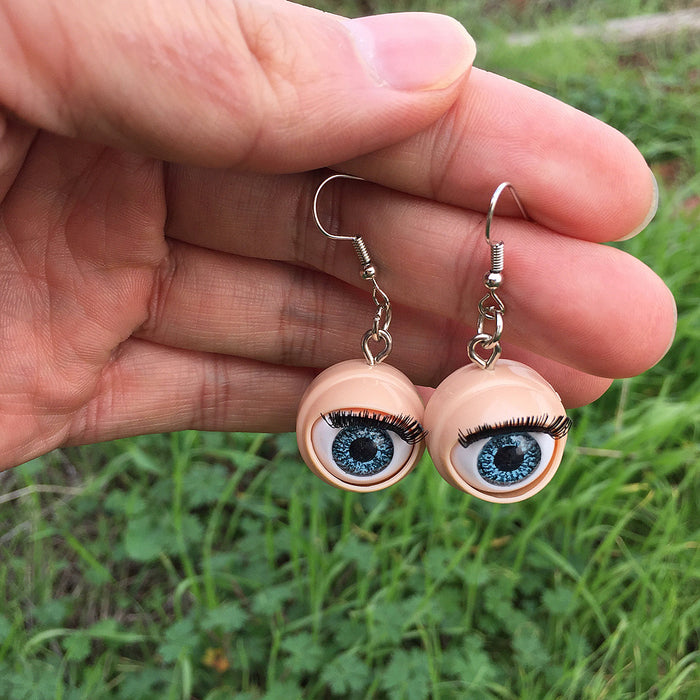 Wholesale Acrylic Doll Eyes Eyelashes Earrings JDC-ES-ChouD027