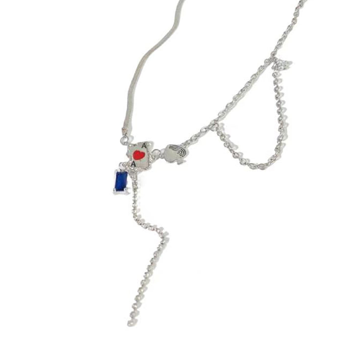 Wholesale Niche necklace design, patchwork necklace, versatile and high-end, tassel collarbone chain
