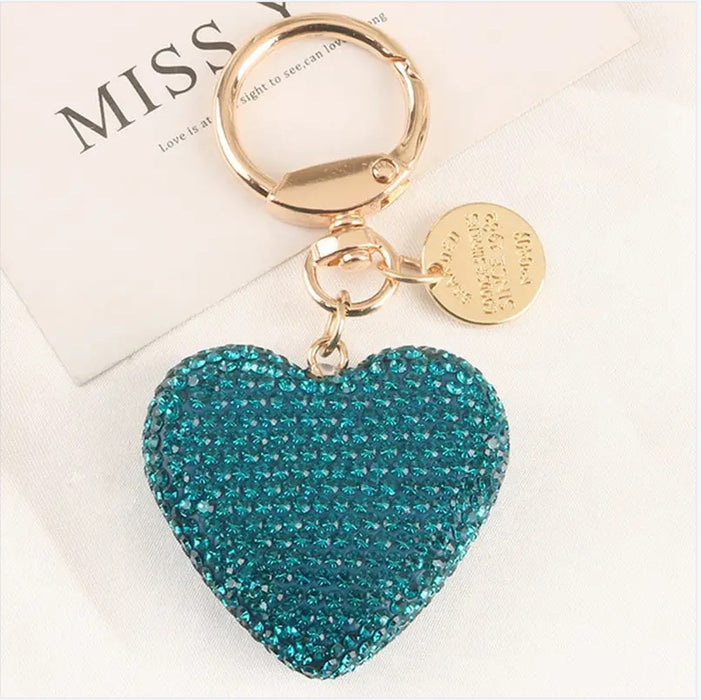 Wholesale Love Car Keychain Creative Diamond Love Earphone Case Bag Pendant Text Metal Tag Bag Accessories