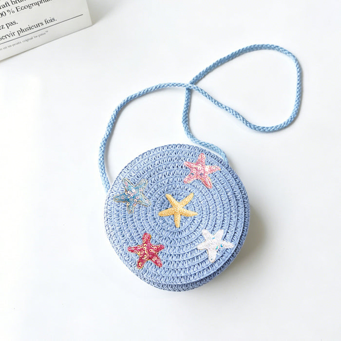 Wholesale Starry Summer Beach Straw Bag Set Cute Crochet Crossbody Coin Purse