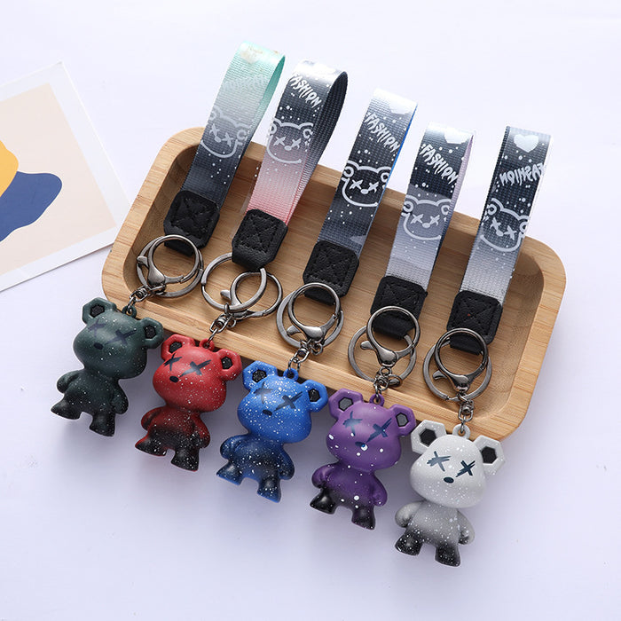 Wholesale  Bear Keychain Doll Pendant PVC  Cute Cartoon Couple Bag Pendant Chain