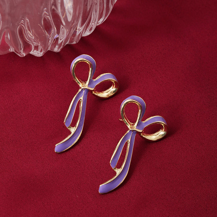Wholesale Purple Bow Retro French S925 Elegant