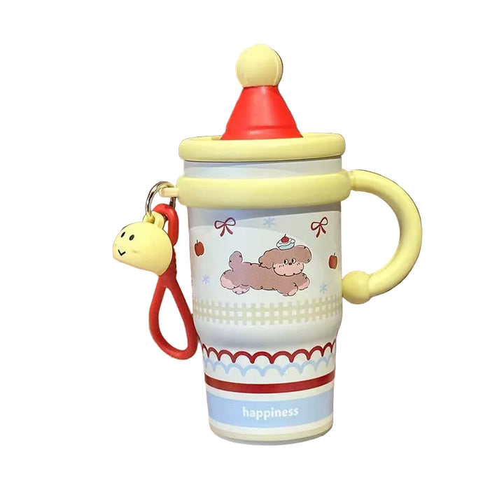 Wholesale Large capacity cute cartoon ice bullies cup with straw