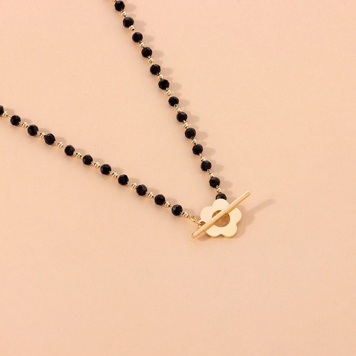 Wholesale New Jewelry Colored Crystal Glass Bead Chain OT Buckle Necklace Neck Chain Collar