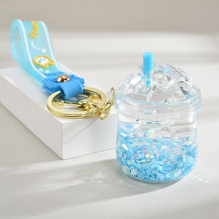Wholesale Acrylic oil-filled pendant,  glow-in-the-dark iceberg cup keychain