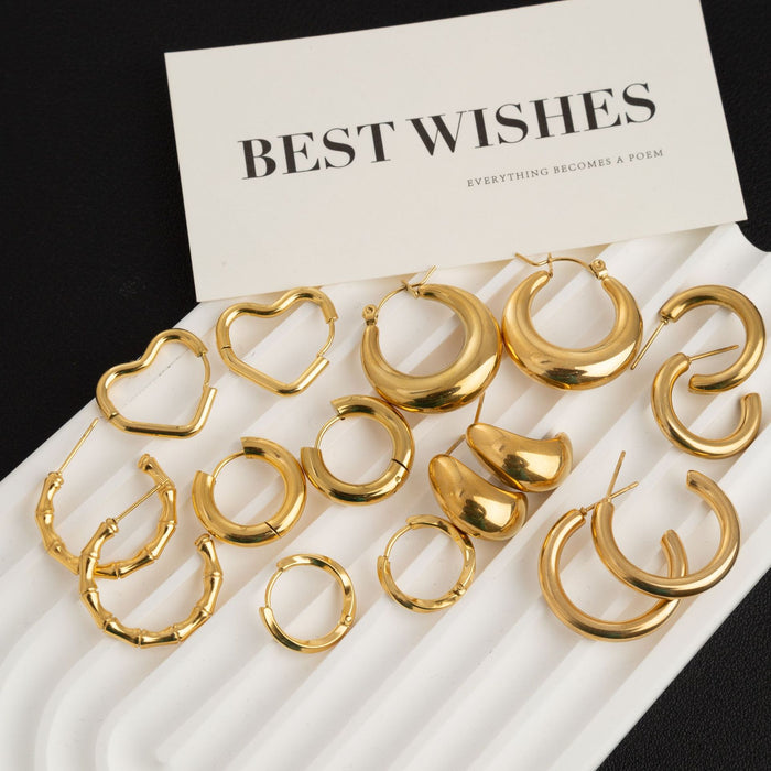 Wholesale non-fading bamboo ear ring temperament  plain ring ear buckle