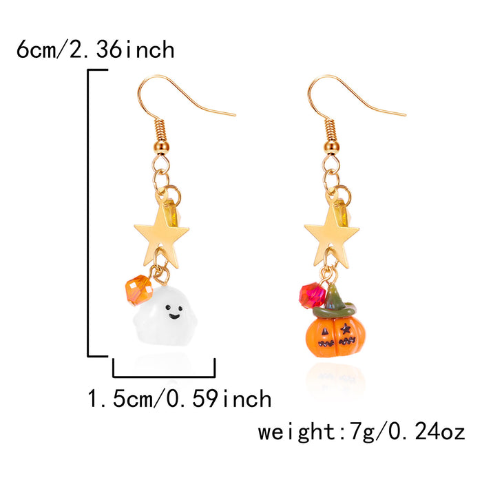 Wholesale  Tassel Earrings Orange Pumpkin Ghost Pendant Summer Fashion Ladies Personalized Trendy Ear Jewelry
