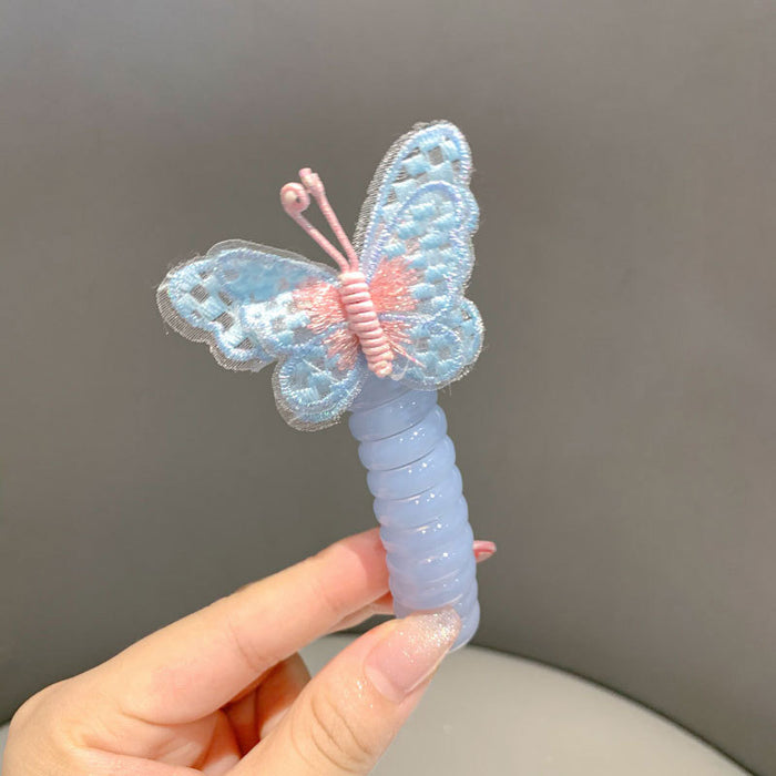 Wholesale Children's Fairy Butterfly Phone Cord Hair Scrunchies Cartoon Hair Tie Braided Hair Rope