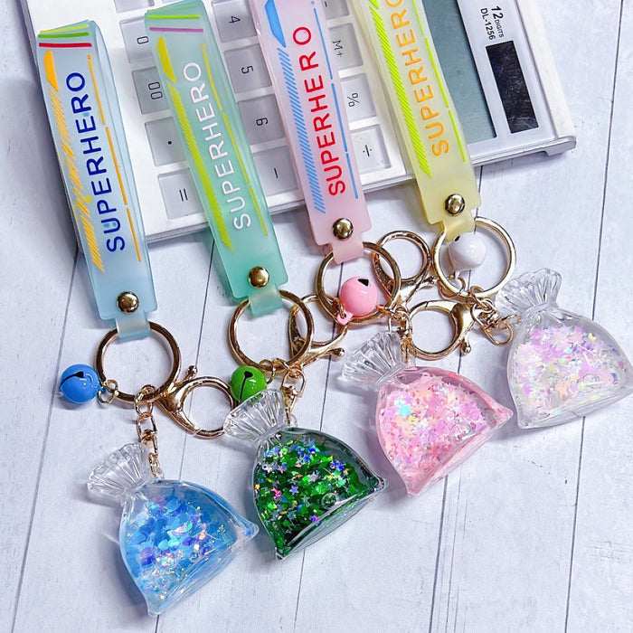 Wholesale acrylic glitter drifting bottles Keychains