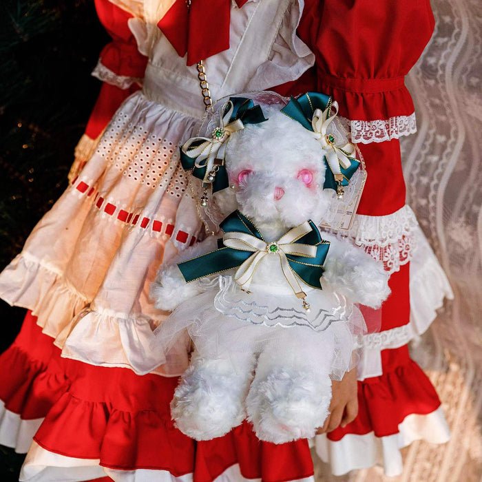 Wholesale Cute  plush toy Lolita hand-made bear bag