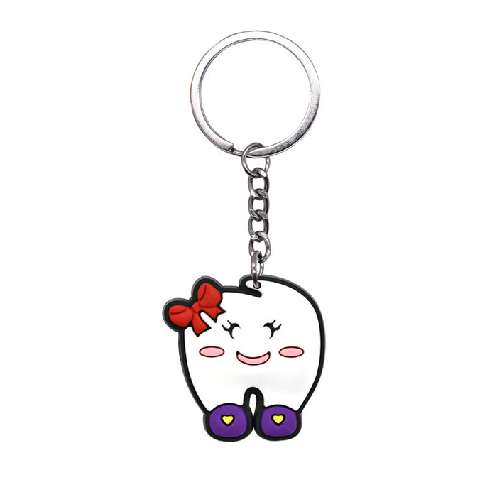 Wholesale 10 PCS  Cartoon Keychain School Bag Pendant Ring Hanging PVC Soft Glue Keychain