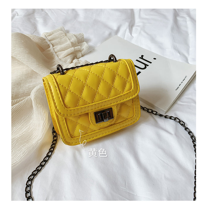 Wholesale Mini diamond grid shoulder crossbody bag, fashionable chain, loose change accessories