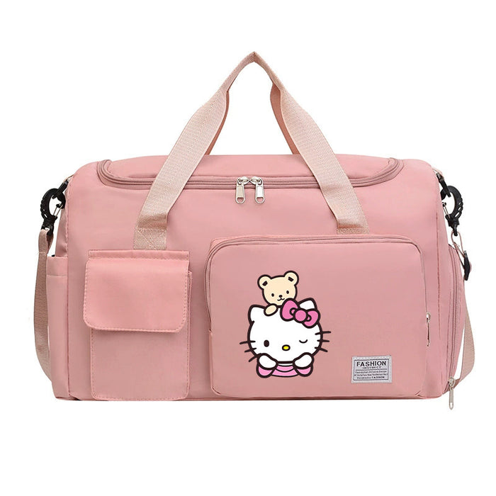 Wholesale  Cartoon Printed Fitness Bag with Shoe Storage Large Capacity Duffel Bag