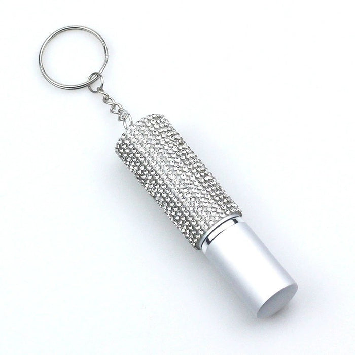 Wholesale Plastic 5ml Half Diamond Perfume Bottle Keychain JDC-KC-ZY025