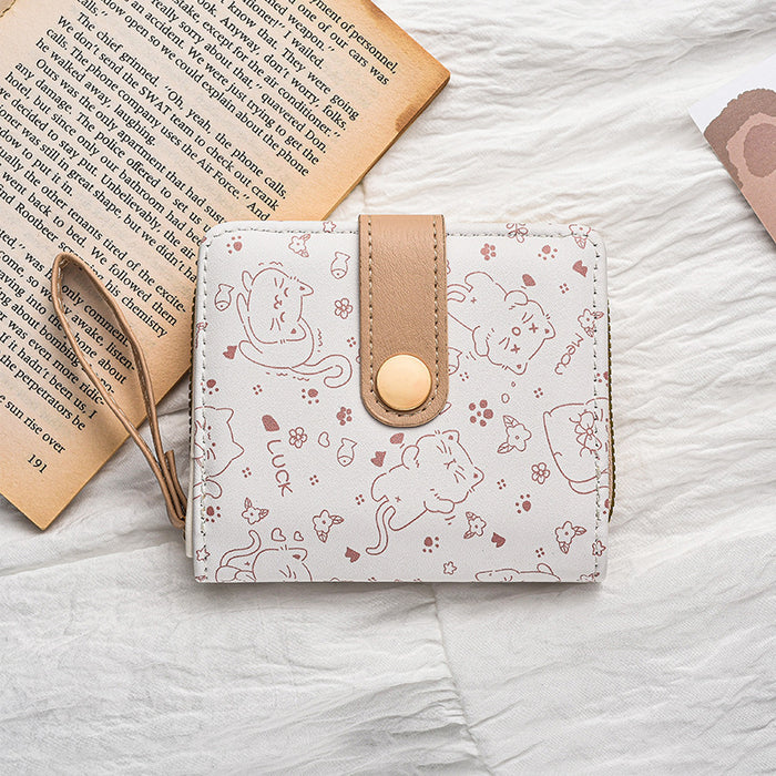 Wholesale Cartoon Folding Zipper Coin Purse Card Holder Wallet All-In-One