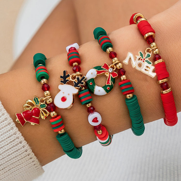 Wholesale Christmas ornaments colorful polymer clay bead set