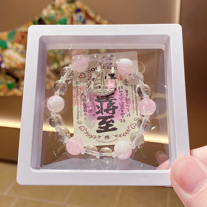 Wholesale Glass Bracelet Unicorn Milk Cap Floral Design for Children Jewelry Gift MOQ≥3
