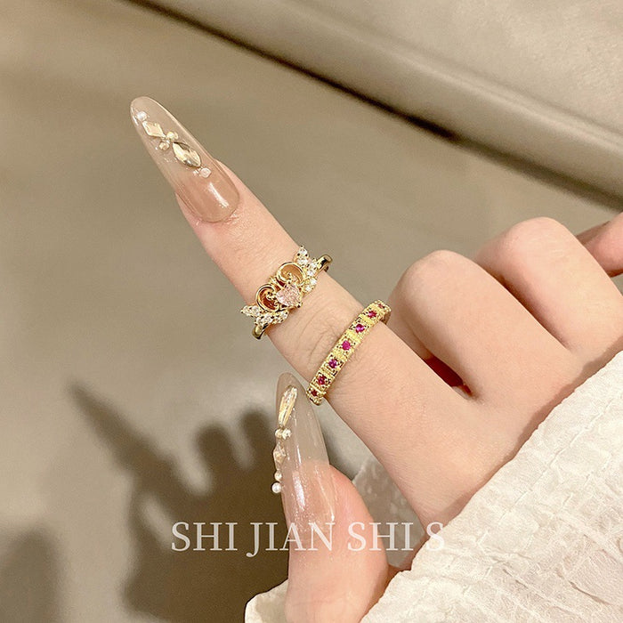 Wholesale Love opening ring, simple and luxurious, plain circle, cross index finger ring