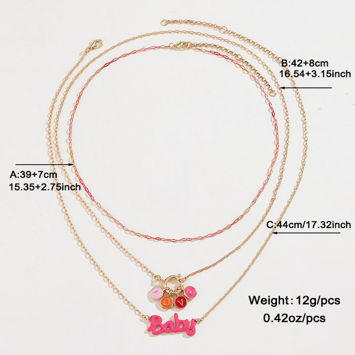 Wholesale Pink Valentine's Day Flower Heart Necklace JDC-NE-KenJie015