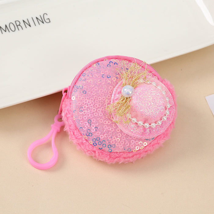 Wholesale Sequin Colorful Coin Purse Plush Keychain JDC-KC-YiK005