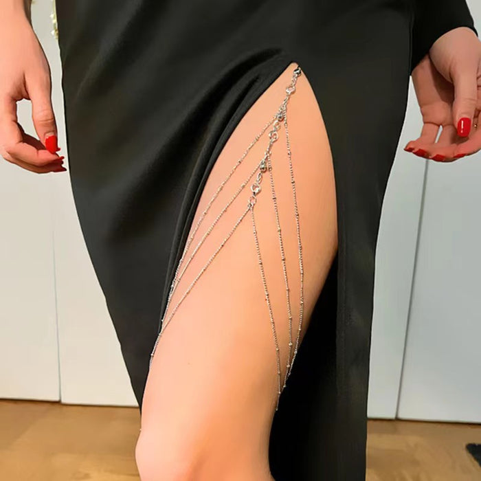 Wholesale  Diamond Garden Bead Chain Body Chain Jewelry Flash Diamond Pendant Tassel Necklace Chest Chain Fashion Women's