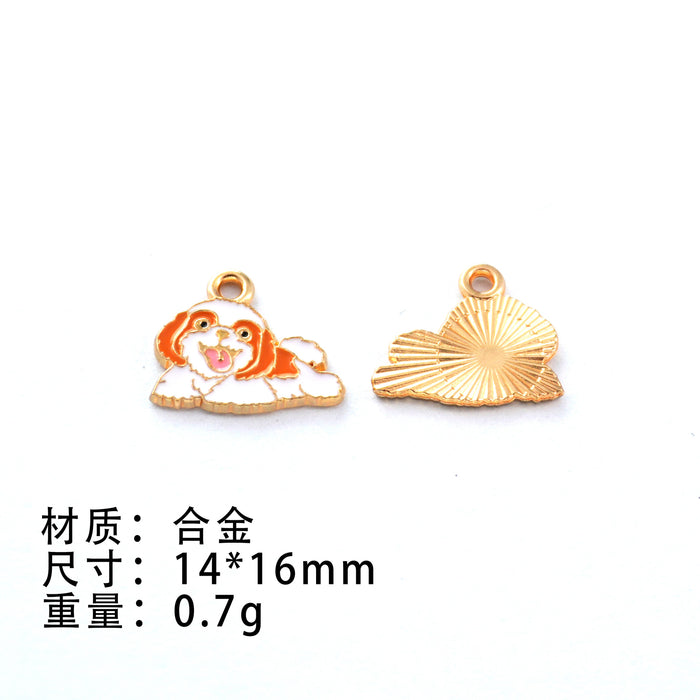 Wholesale 10pcs Small Animal Cow Pony Negative Alloy Oil Drop DIY Jewelry Accessories Cute Bracelet Pendant Pendant