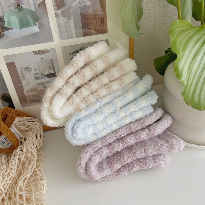 Wholesale Candy color striped lambswool socks