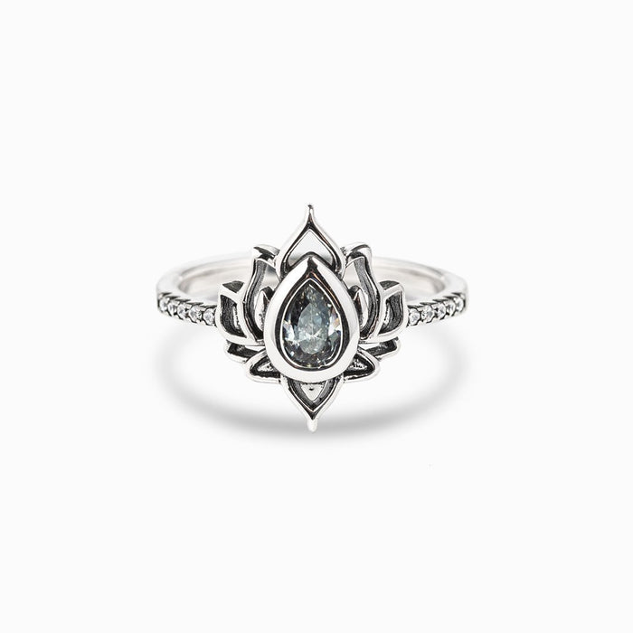 Wholesale New Alloy Flower Geometric Water Drop Ring Jewelry Premium