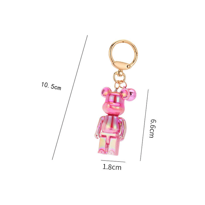 Wholesale Creative cartoon acrylic colorful bear key chain fashion car bag key chain pendant gift