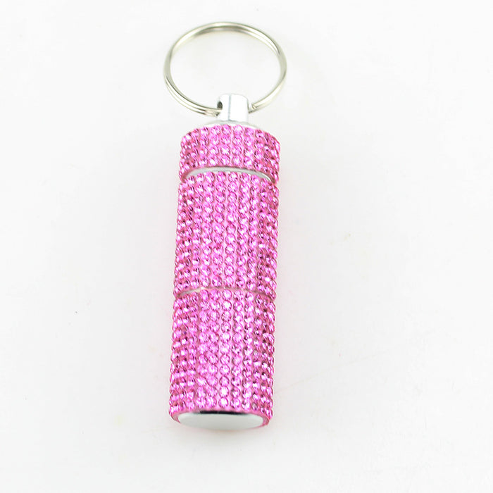 Wholesale Alloy Diamond Mini 2-section Pill Bottle Keychain JDC-KC-TouMS057