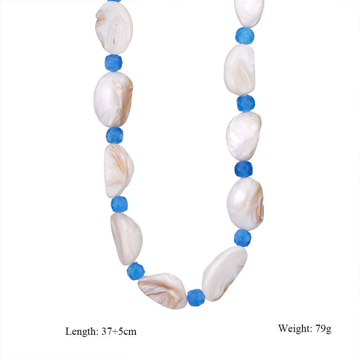 Wholesale Original design: Pearl necklace with fashionable temperament and high-end feel, paired with glass pendant