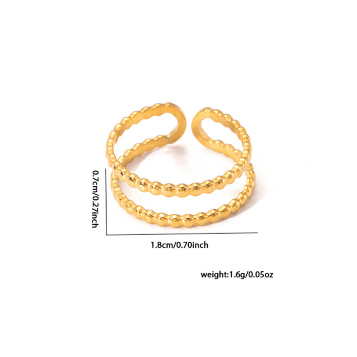 Wholesale Personalized hip-hop irregular Fried Dough Twists gold plated ring popular stainless steel geometric ring