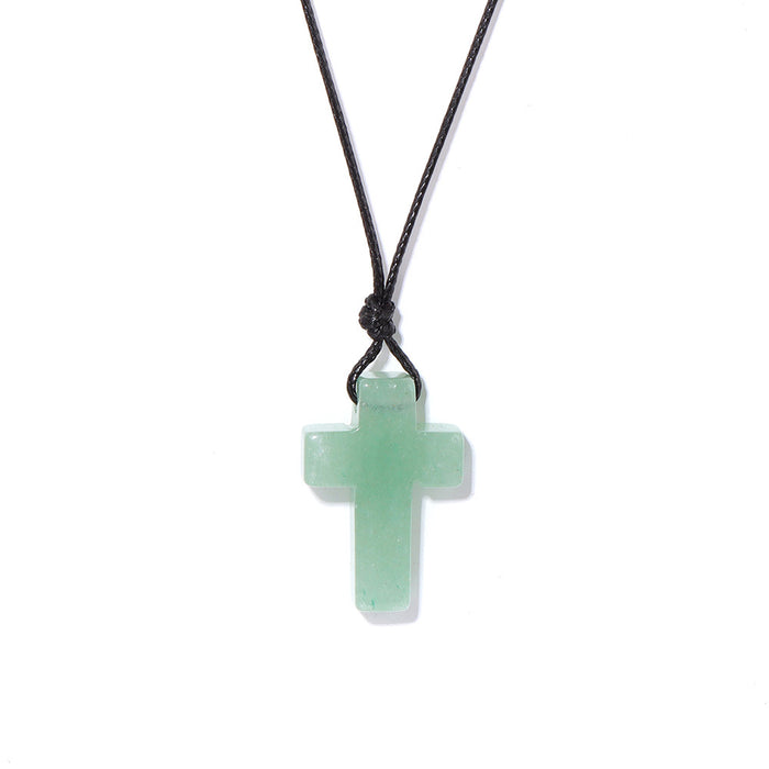 Wholesale Cross pendant DIY jewelry accessories leather cord clavicle necklace