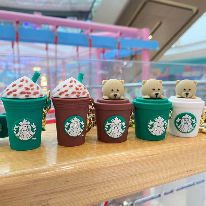 Wholesale Cartoon Starbucks Milk Tea Silicone Keychains JDC-KC-PengYu001