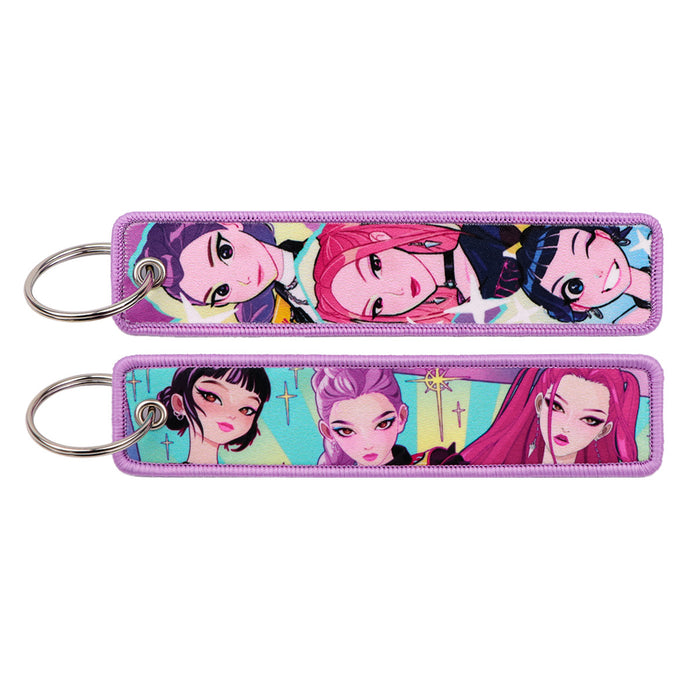 Wholesale Cartoon Anime K-POP Woven Keychain Bag Pendant Fabric Keychain