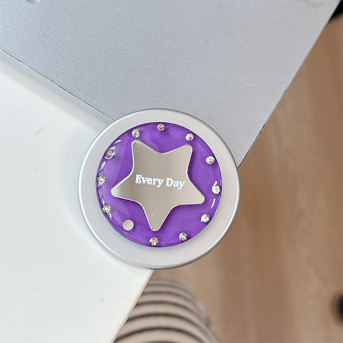 Wholesale Simple Star Design Desktop Retractable Phone Holder with Rhinestone Mirror