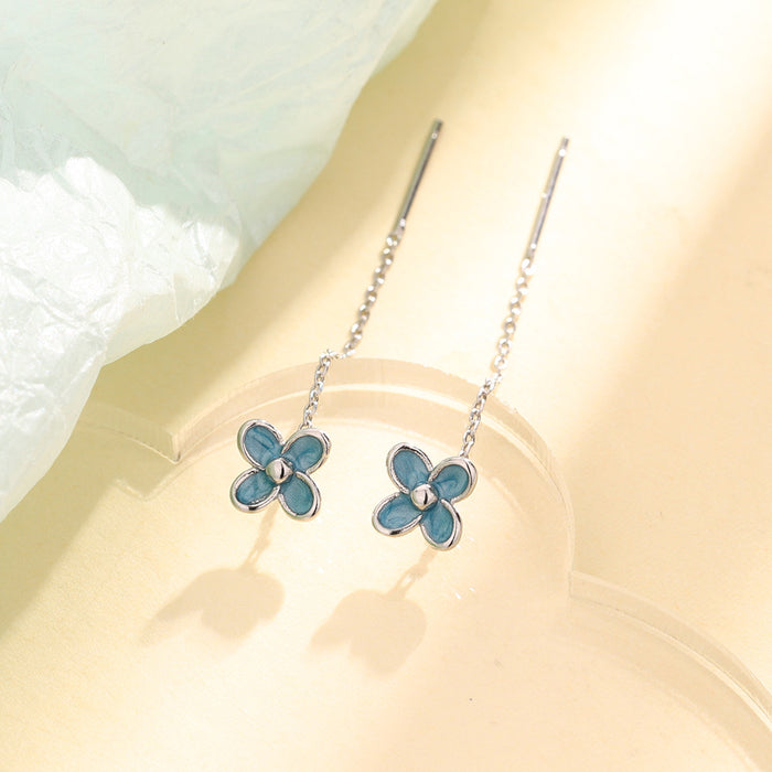 Wholesale Earline temperament earrings long floral fringe earrings