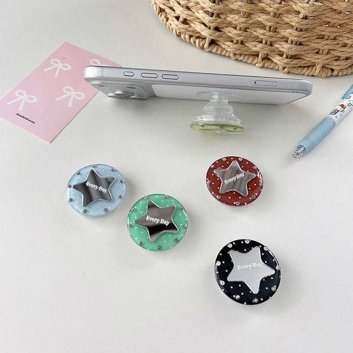 Wholesale Acrylic Rhinestone Star Mirror Phone Grip Stand