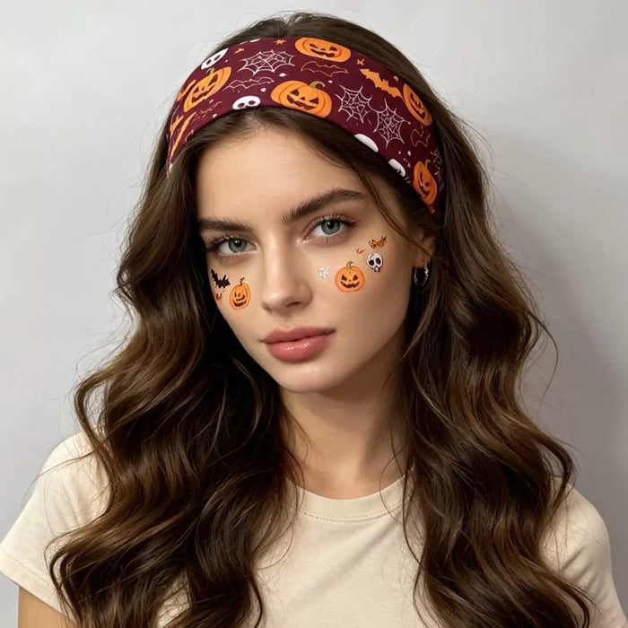 Wholesale  Women S Cute Pumpkin Ghost Print Elastic Headband Party Accessory