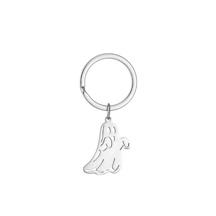 Wholesale Stainless Steel  Ghost Cartoon Keychain Pendant Car Key Accessory Party Gift