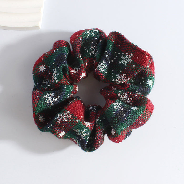 Wholesale Christmas Snowflake Hair Scrunchies JDC-HS-Heqin001