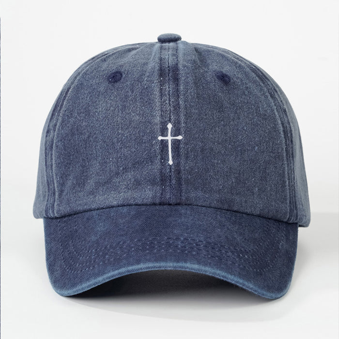 Wholesale Summer Fashion Personality Fashion Versatile Printing Cross Washed Baseball Cap Men's and Women's Duckbill Cap JDC-FH-TQ005