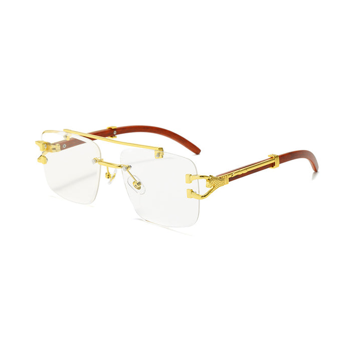 Wholesale Frameless Sunglasses Retro Sunglasses Double Beam Box Sunglasses